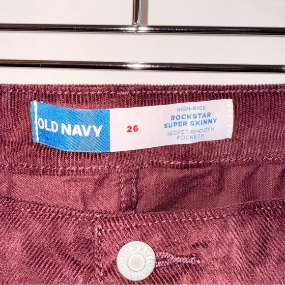Old Navy Women’s 26w Plus Corduroy Pants High Rise Rockstar Super Skinny Purple - Picture 7 of 8